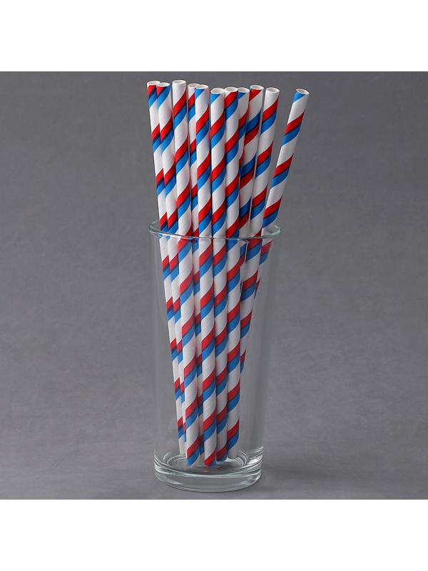 Трубочки для коктейля «Россия», набор 12 шт.