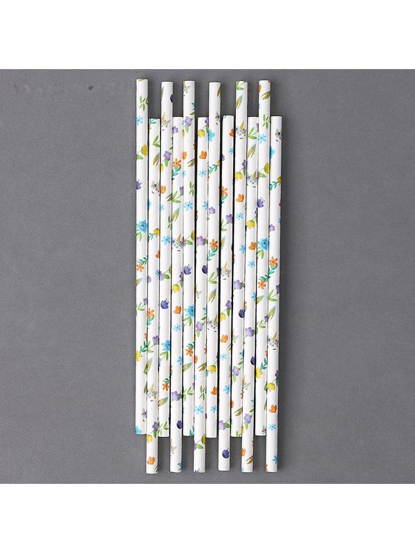 Трубочки для коктейля «Цветочки», набор 12 шт.