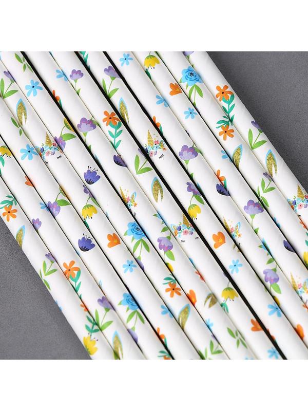 Трубочки для коктейля «Цветочки», набор 12 шт.