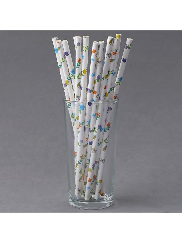 Трубочки для коктейля «Цветочки», набор 12 шт.