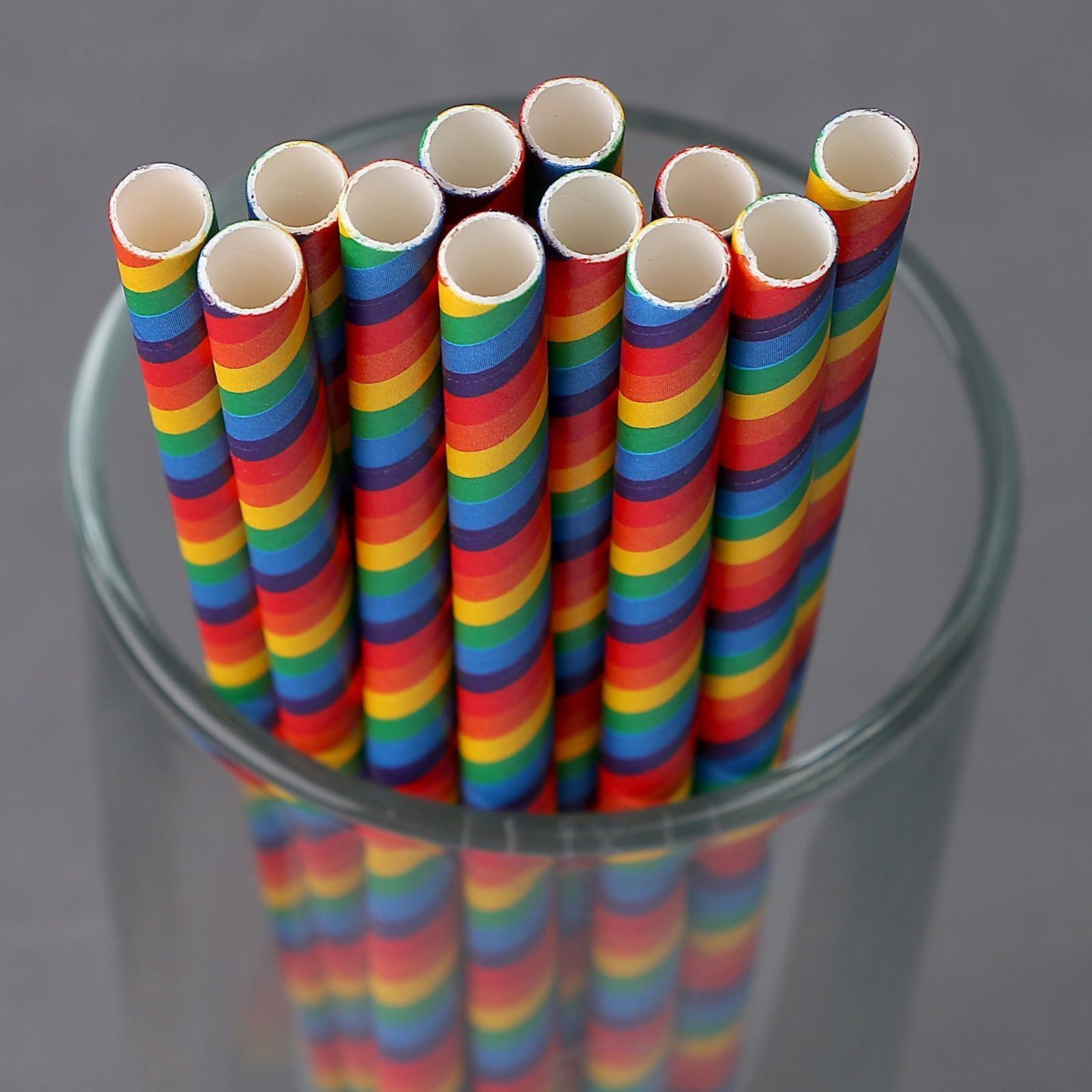 Трубочки для коктейля «Радуга», набор 12 шт.