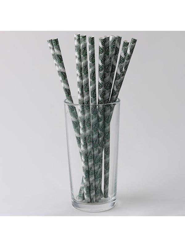 Трубочки для коктейля «Листья», набор 12 шт.