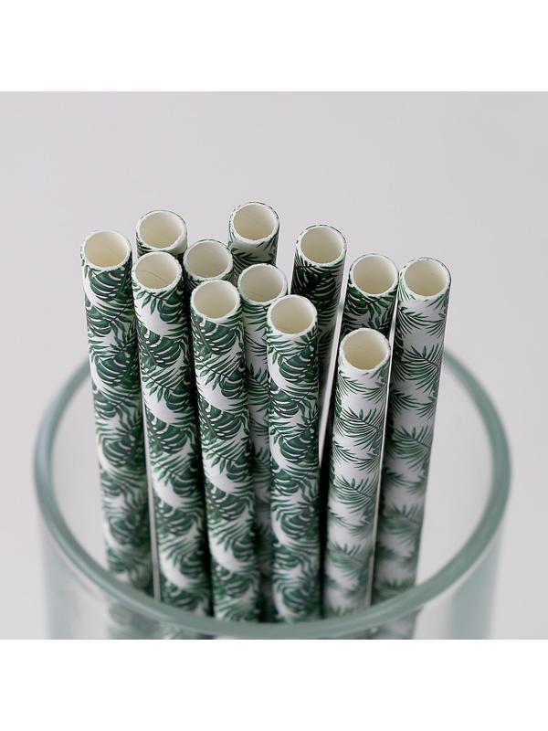 Трубочки для коктейля «Листья», набор 12 шт.