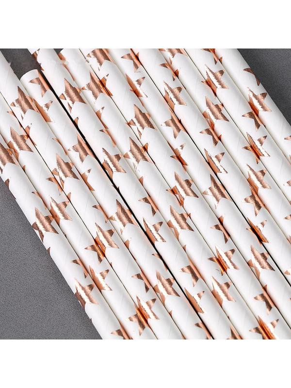 Трубочки для коктейля «Розовые звёзды», набор 12 шт.