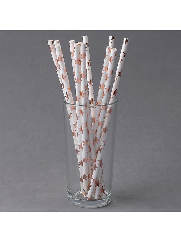 Трубочки для коктейля «Розовые звёзды», набор 12 шт.