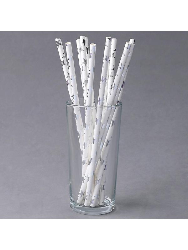 Трубочки для коктейля «Серебрянные звёзды», набор 12 шт.