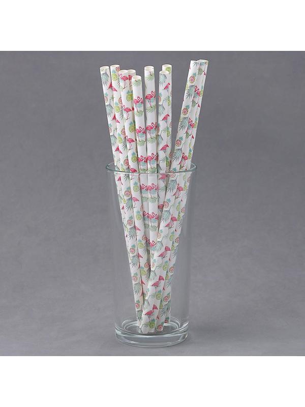 Трубочки для коктейля «Фламинго», набор 12 шт.