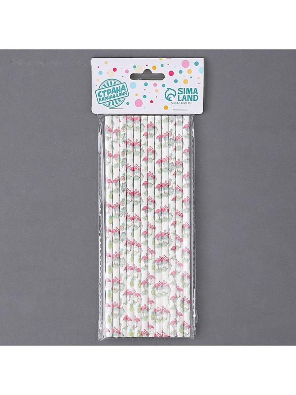 Трубочки для коктейля «Фламинго», набор 12 шт.