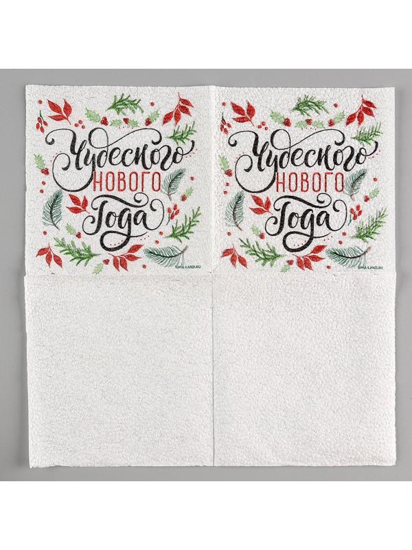 Салфетки бумажные «Чудесного Нового Года», однослойные, 24х24 см, набор 20 шт.
