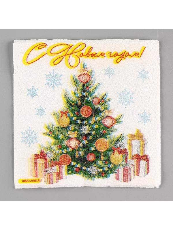 Салфетки бумажные «Новогодняя ёлка», однослойные, 24х24 см, набор 20 шт.