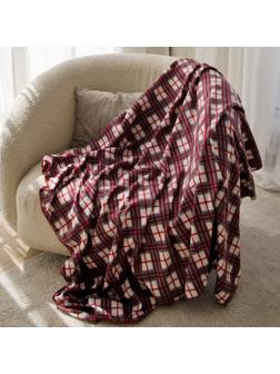 Плед Luscan Клетка  130х150см, серый, флис, 160г/м, пэ 100%