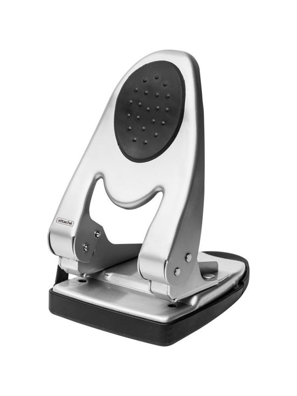 Дырокол ATTACHE 6760 до 60л., металл.,с лин.,с рез.вставкой,серебр.