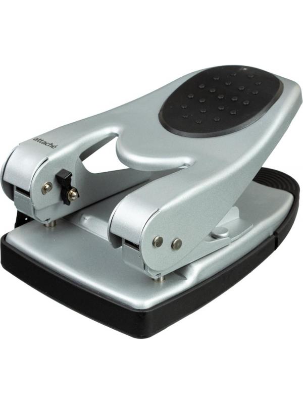 Дырокол ATTACHE 6760 до 60л., металл.,с лин.,с рез.вставкой,серебр.