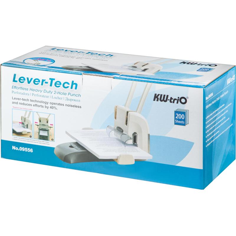 Дырокол KW-trio Lever-Tech HD до 200 листов особо мощный