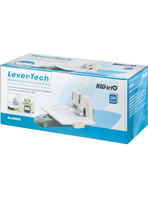 Дырокол KW-trio Lever-Tech HD до 200 листов особо мощный