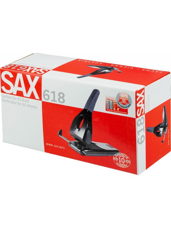 Дырокол SAX 618 до 65л., металл, с лин., черный, Австрия-Венгрия