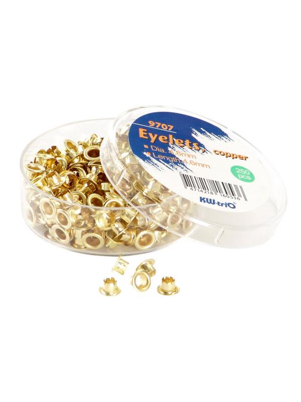 Люверсы для дырокола Kw-Trio 250 шт./уп, диаметр= 4,8, золотистые