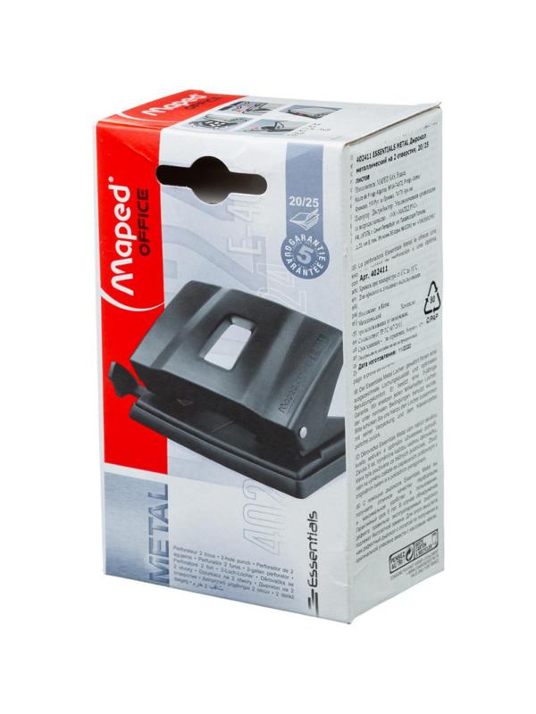 Дырокол Maped ESSENTIALS METAL до 20-25 листов,металл,черный,402411