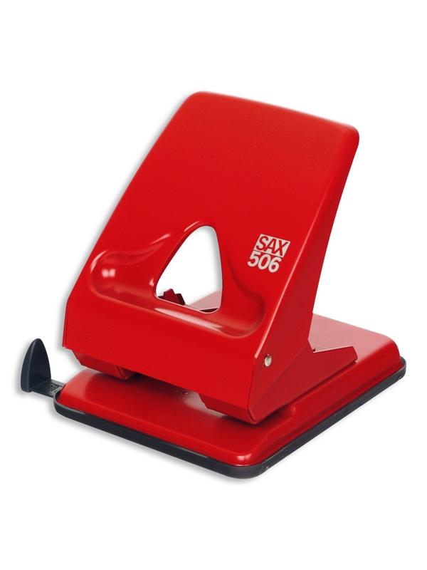 Дырокол SAX 506 до 40л., металл, с лин., красный, Австрия-Венгрия
