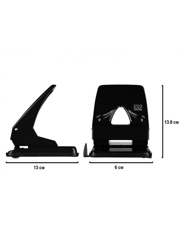 Дырокол SAX 506 до 40л., металл, с лин., черный, Австрия-Венгрия