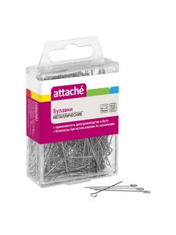 Булавки металлич. 30 мм ATTACHE Б35, 500шт/уп., с подвесом