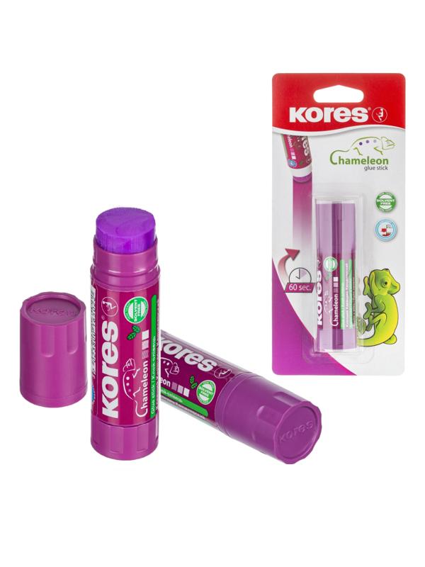 Клей-карандаш 15г KORES Chameleon (исчезающий цвет) 16511