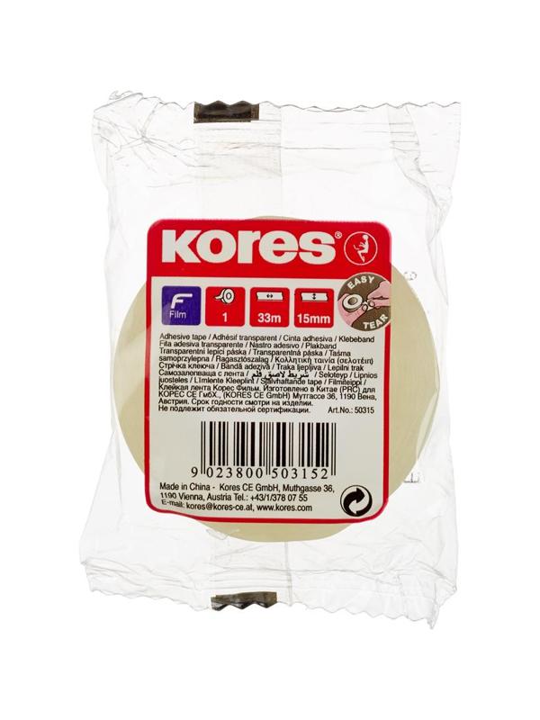 Клейкая лента канцелярская KORES 15ммx33м 50315