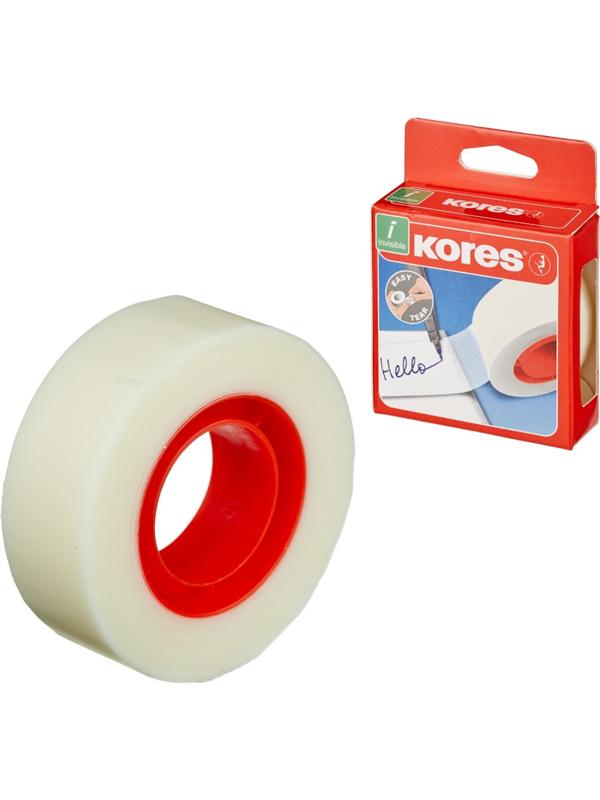 Клейкая лента канцелярская KORES 19х33 невидимая 53319