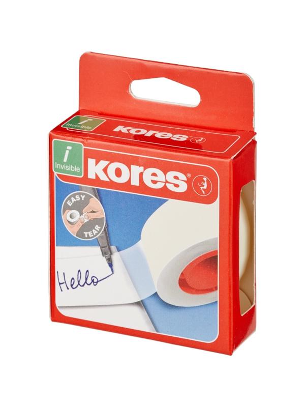 Клейкая лента канцелярская KORES 19х33 невидимая 53319