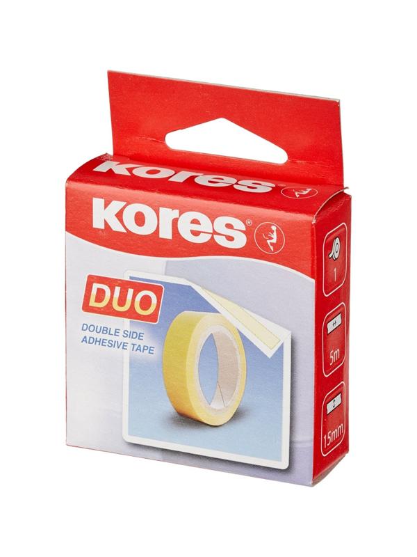 Клейкая лента канцелярская KORES двусторонняя 15х5 55515