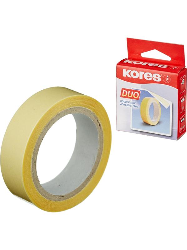 Клейкая лента канцелярская KORES двусторонняя 15х5 55515