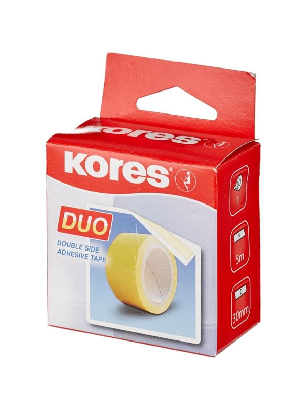 Клейкая лента канцелярская KORES двусторонняя 30х5 55530