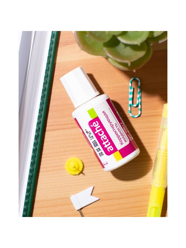 Корректирующая жидкость Attache 20мл на быстросохнущей осн, кисточка 66134