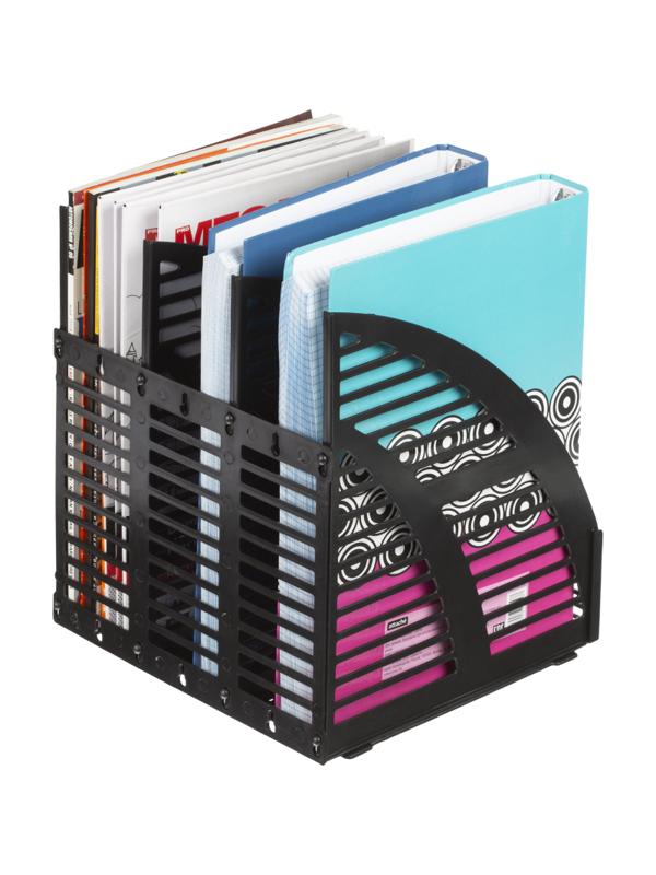 Лоток вертикальный Attache сборный 3 отделения черный, 240мм