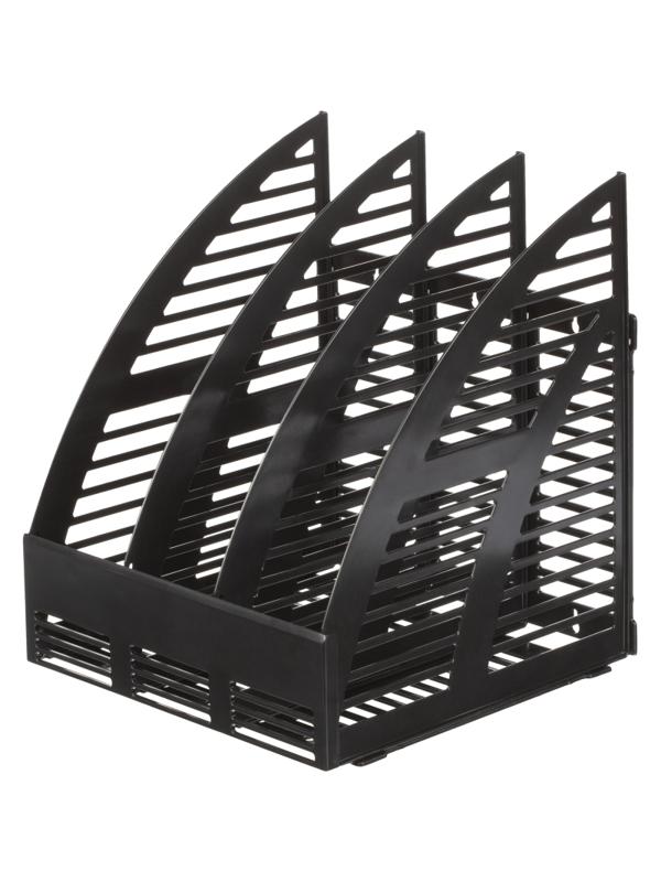 Лоток вертикальный Attache сборный 3 отделения черный, 240мм