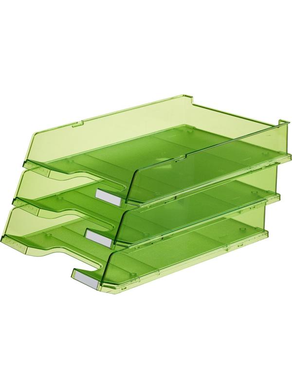 Лоток горизонтальный HAN с инд.окном прозр.зеленый 1020/27