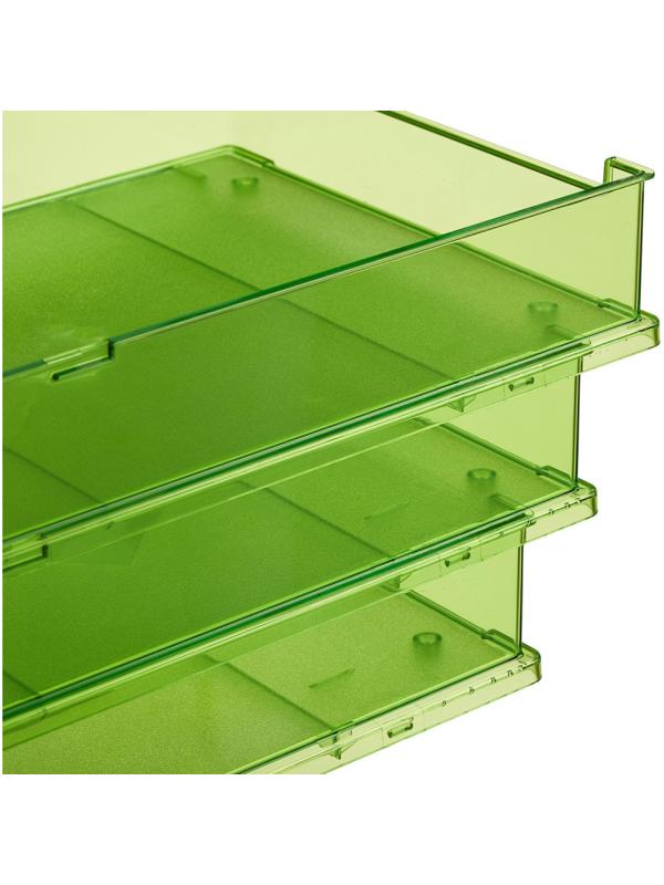 Лоток горизонтальный HAN с инд.окном прозр.зеленый 1020/27
