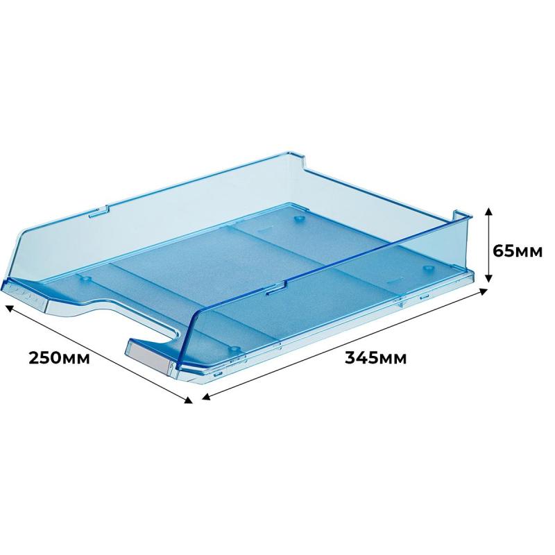 Лоток горизонтальный HAN с инд.окном прозр.синий 1020/26