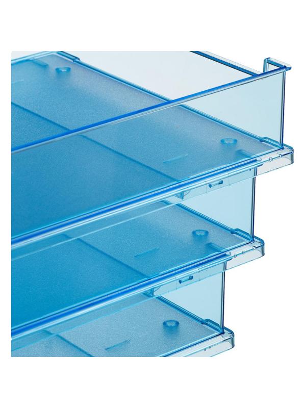 Лоток горизонтальный HAN с инд.окном прозр.синий 1020/26