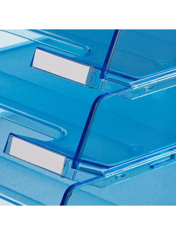 Лоток горизонтальный HAN с инд.окном прозр.синий 1020/26