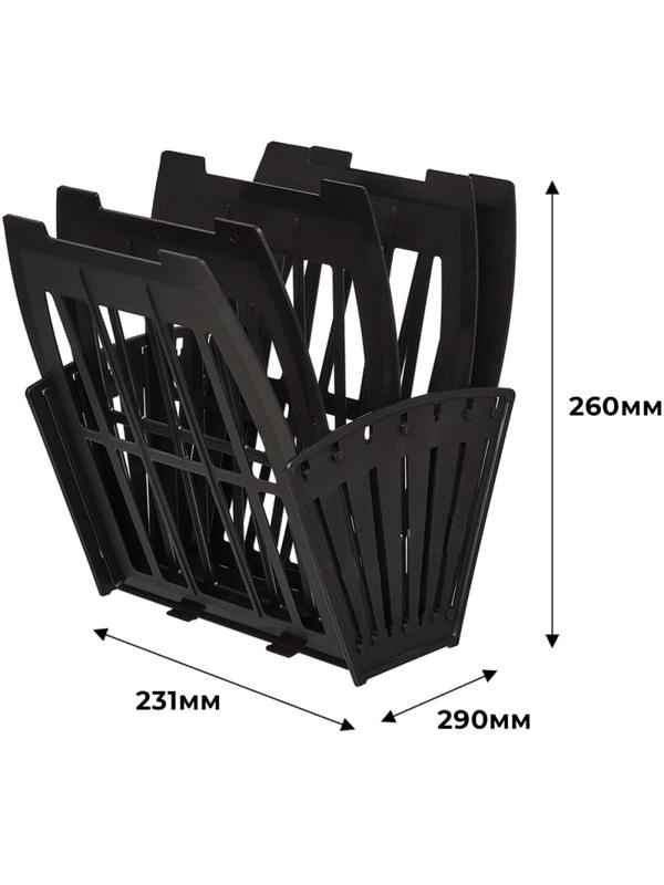 Лоток вертикальный Attache веер 4отделения 5секций черный