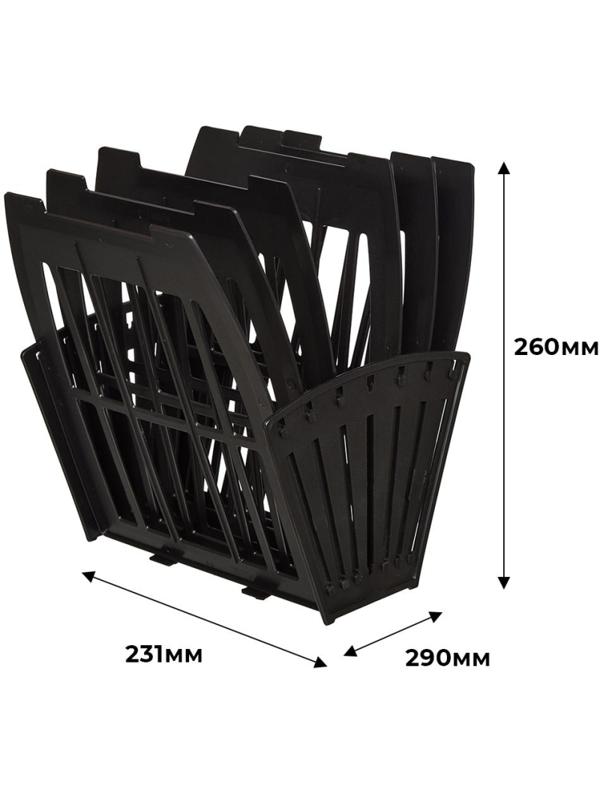Лоток вертикальный Attache веер 5отделений 6секций черный