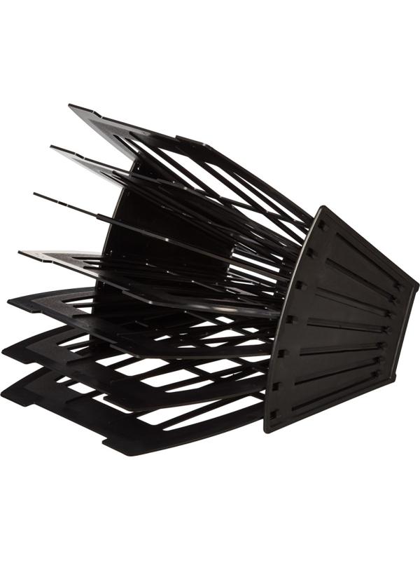 Лоток вертикальный Attache веер 6отделений 7секций черный