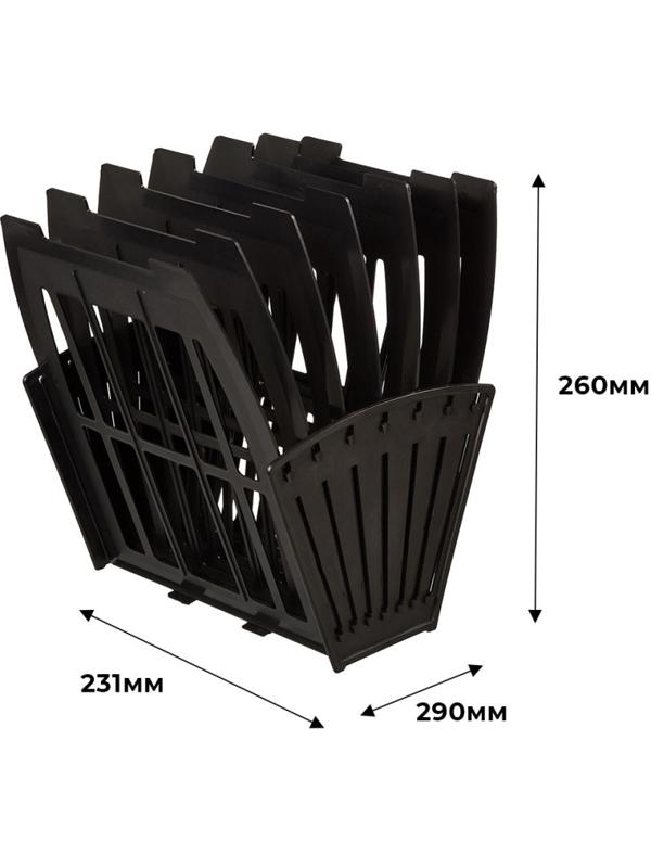 Лоток вертикальный Attache веер 6отделений 7секций черный