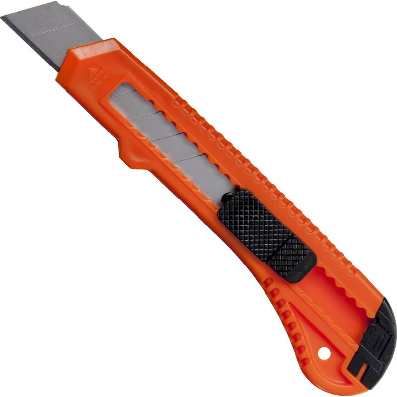 Нож канцелярский 18мм Attache с фиксатором, полибег, цв.в ассорт.