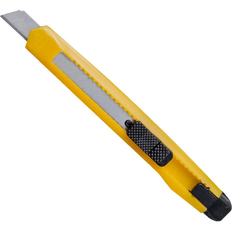 Нож канцелярский 9мм  Attache с фиксатором, полибег, цв.в ассорт.