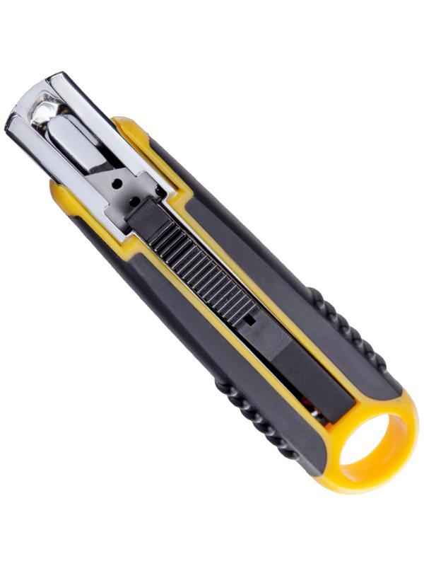 Нож промышленный 18 мм Attache Selection с возвр.пружиной, с резин.руч.