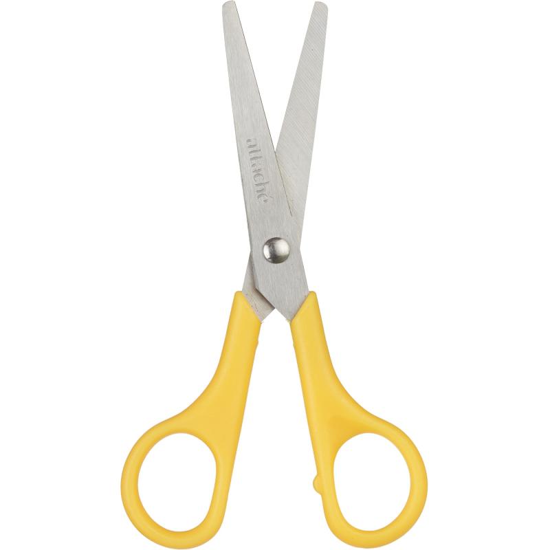 Ножницы Attache 130 мм с пластиковыми ручками, цвет желтый