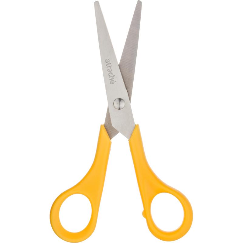 Ножницы Attache 150 мм с пластиковыми ручками, цвет желтый