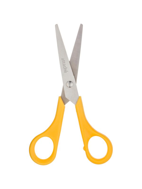 Ножницы Attache 150 мм с пластиковыми ручками, цвет желтый